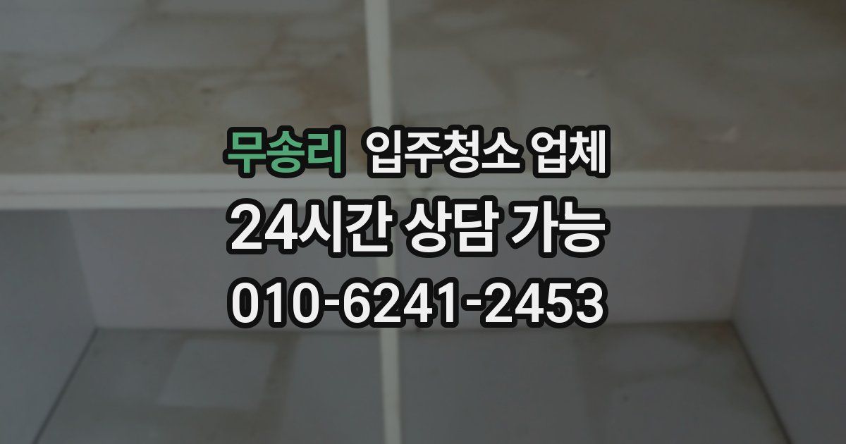 무송리 입주청소 업체