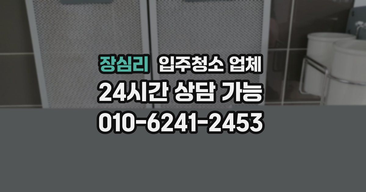 장심리 입주청소 업체