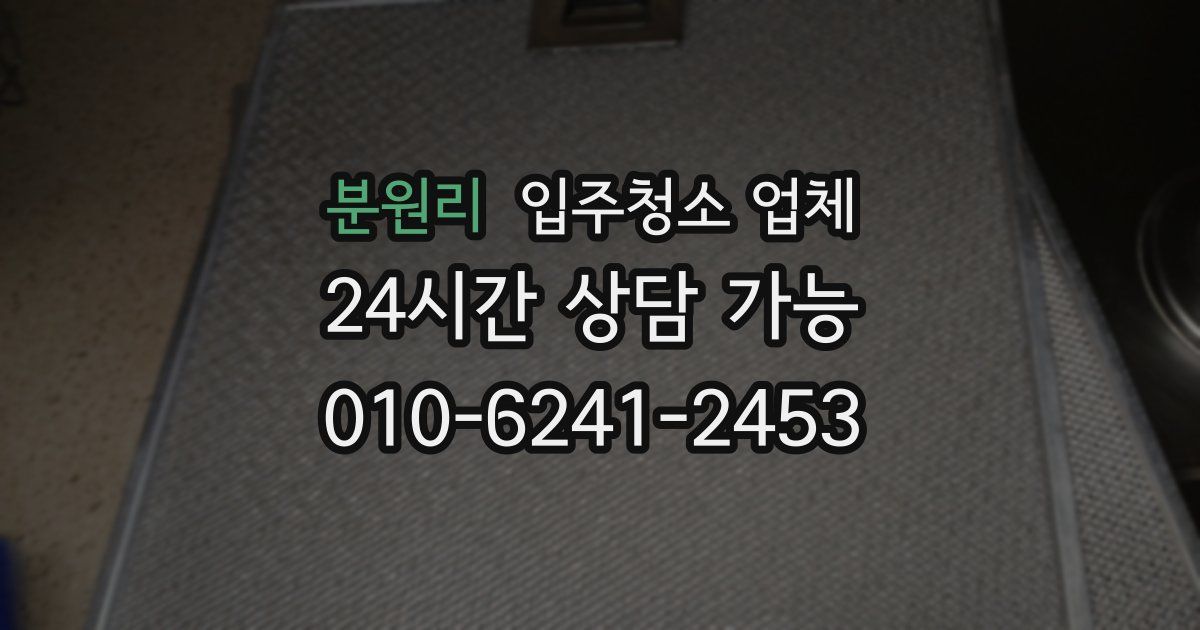 분원리 입주청소 업체