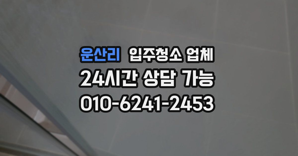 운산리 입주청소 업체
