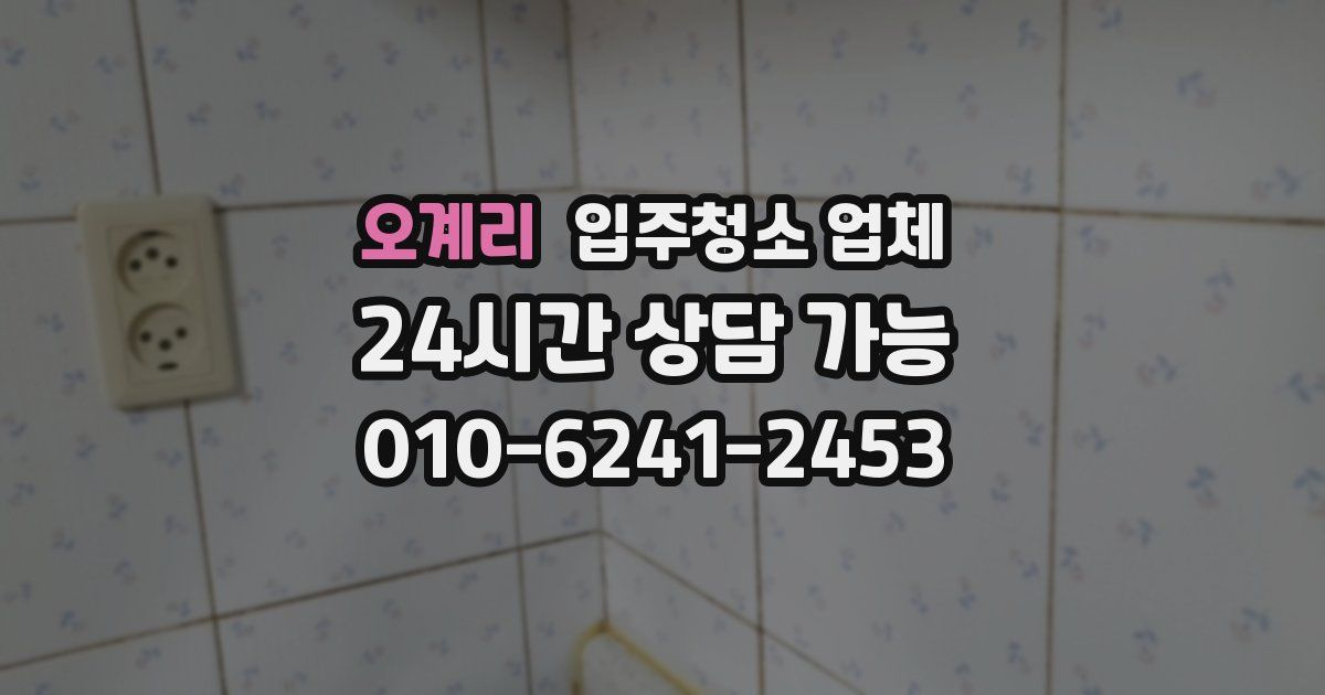 오계리 입주청소 업체
