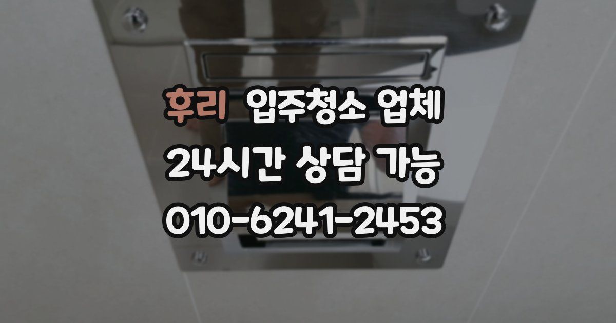 후리 입주청소 업체