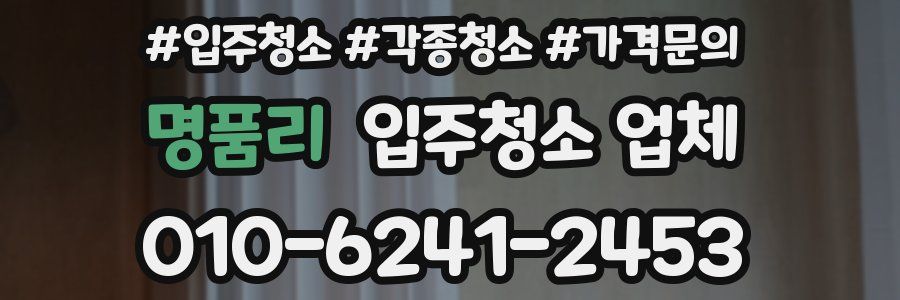 명품리 입주청소 업체