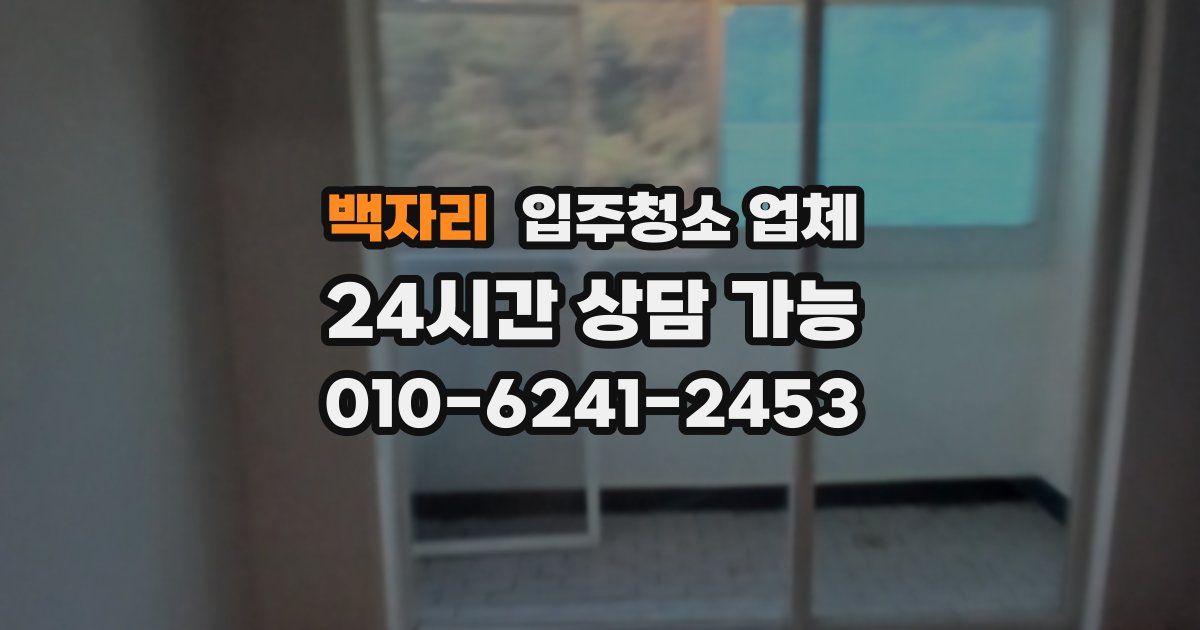 백자리 입주청소 업체