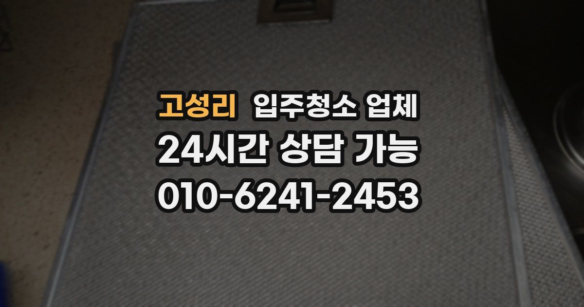 고성리 입주청소 업체