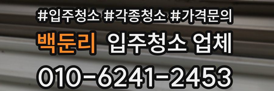 백둔리 입주청소 업체