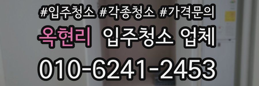옥현리 입주청소 업체