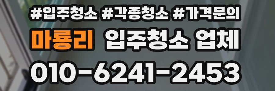 마룡리 입주청소 업체