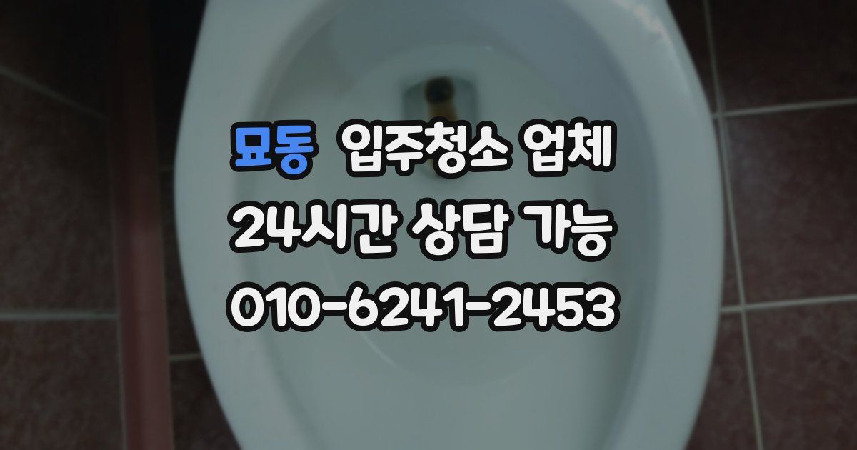 묘동 입주청소 업체