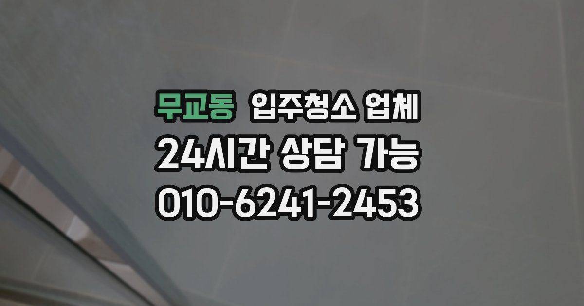 무교동 입주청소 업체