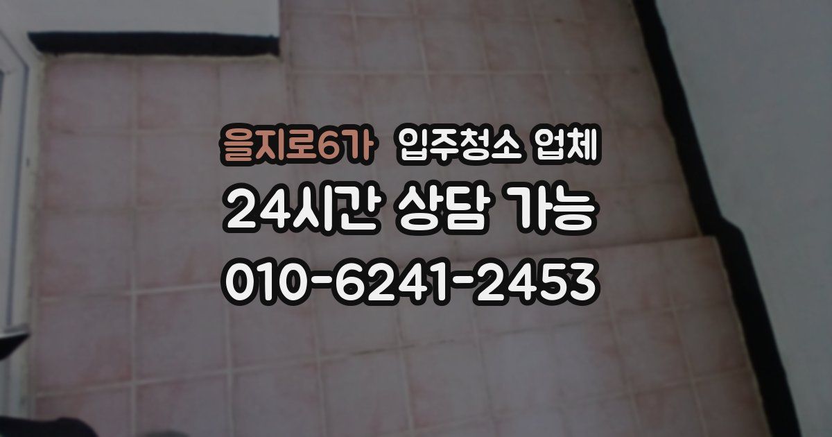 을지로6가 입주청소 업체