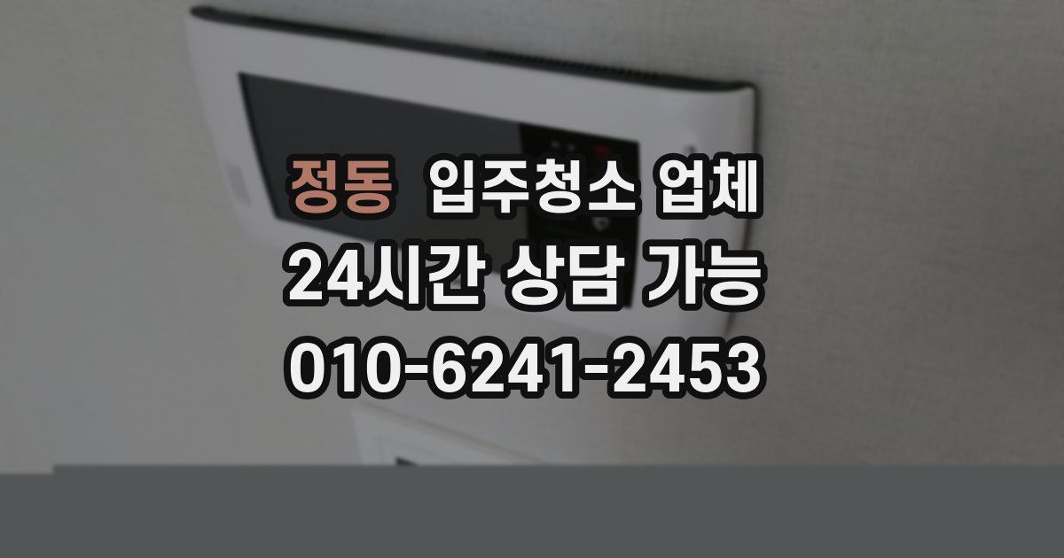 정동 입주청소 업체