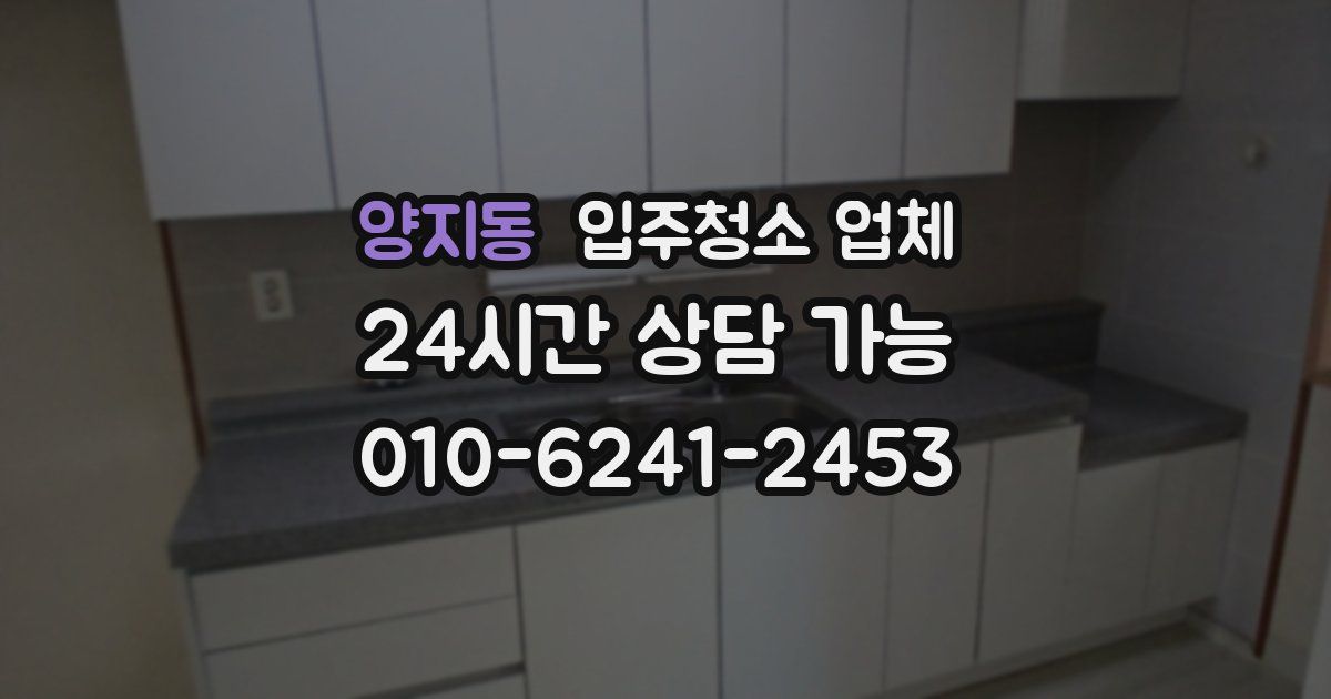 양지동 입주청소 업체