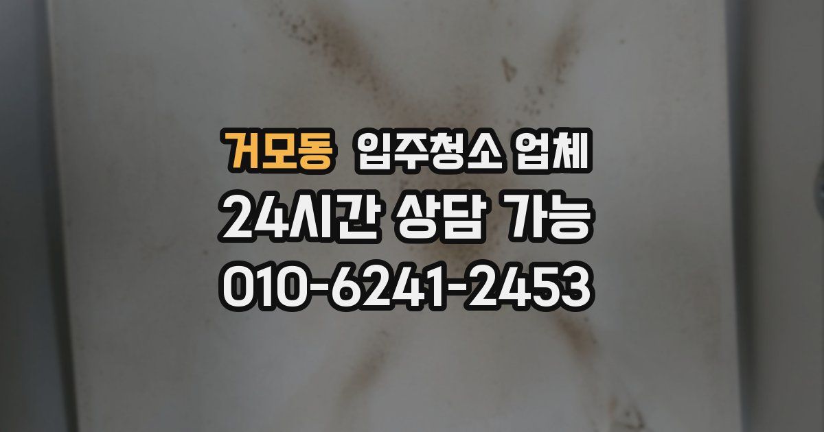 거모동 입주청소 업체