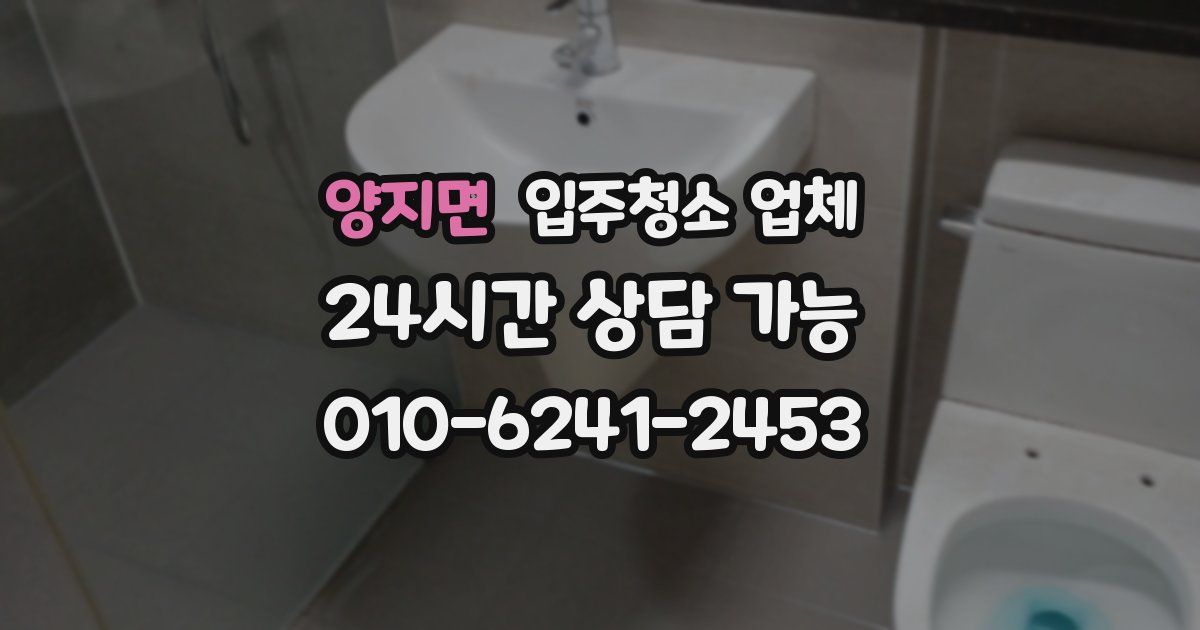 양지면 입주청소 업체