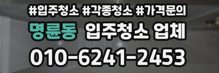 명륜동 입주청소 업체