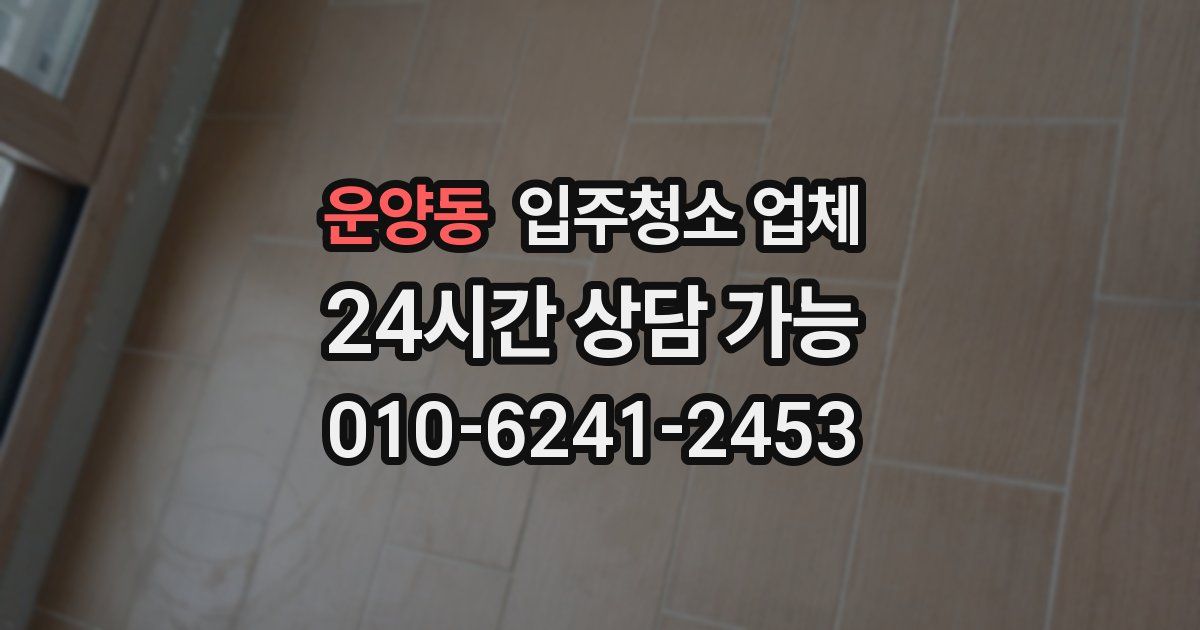 운양동 입주청소 업체