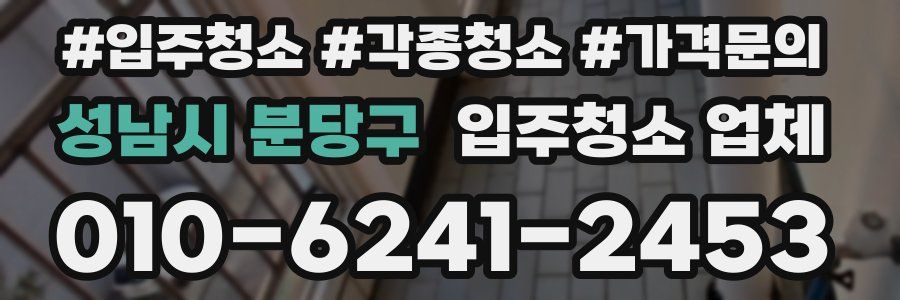 성남시 분당구 입주청소 업체