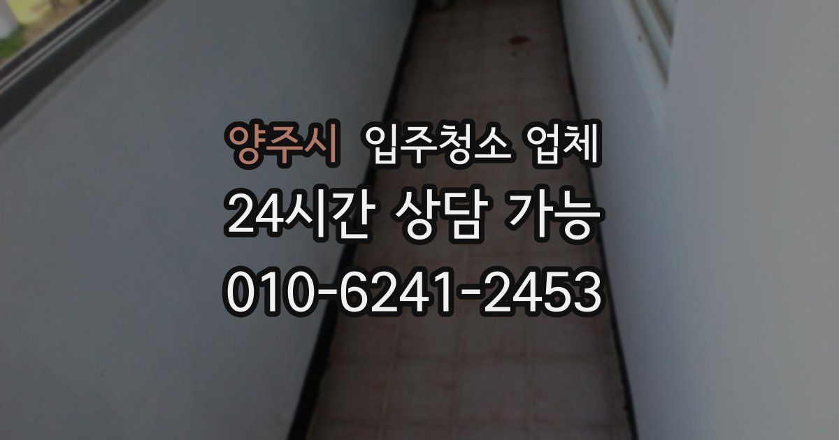 양주시 입주청소 업체
