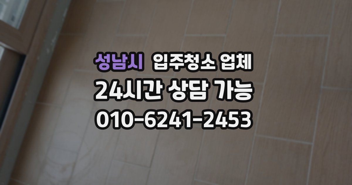 성남시 입주청소 업체