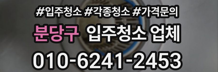 분당구 입주청소 업체