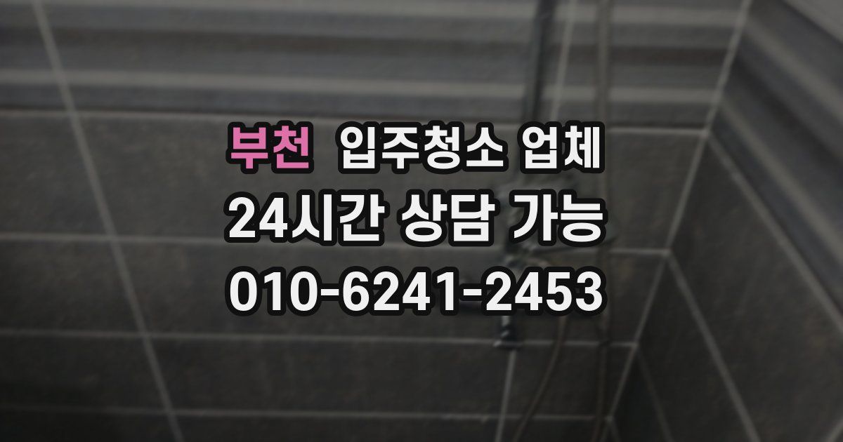 부천 입주청소 업체
