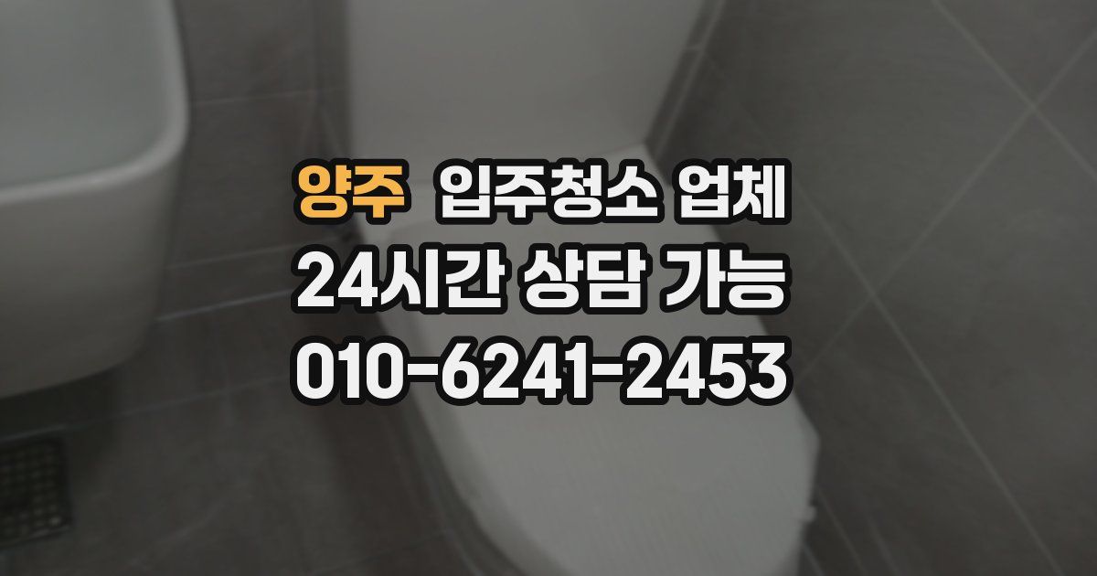 양주 입주청소 업체