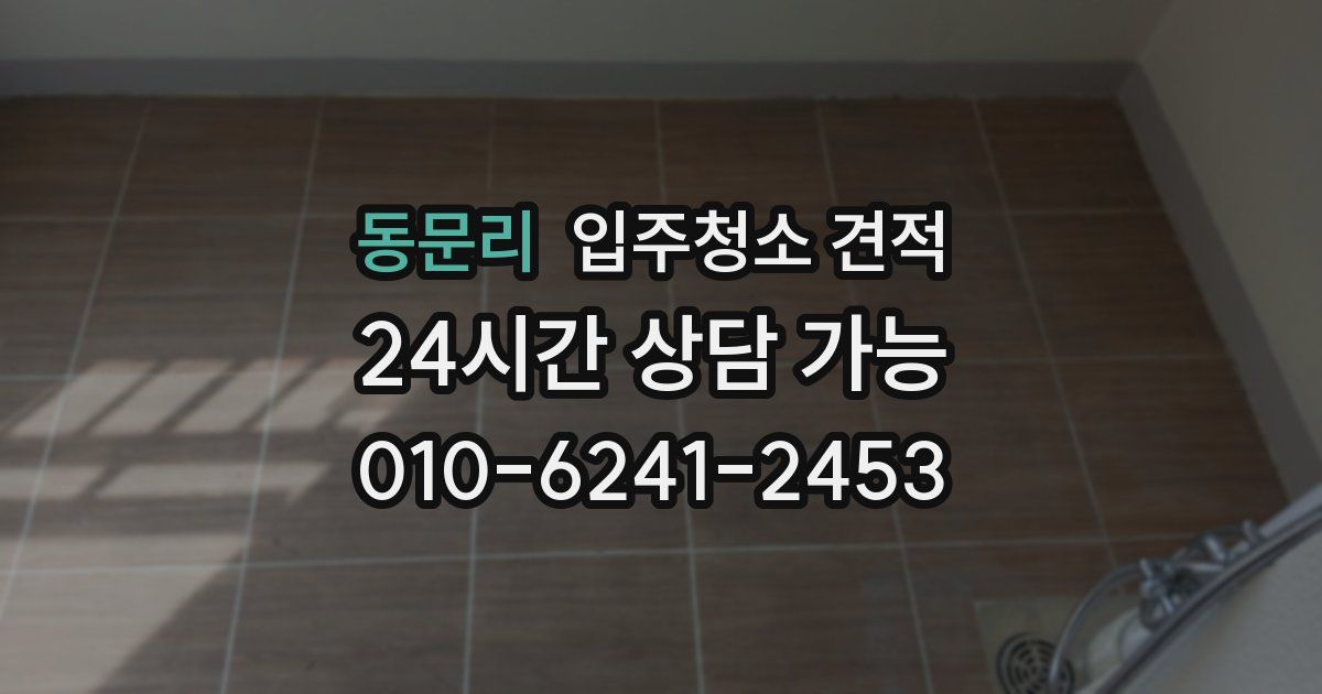 동문리 입주청소 견적