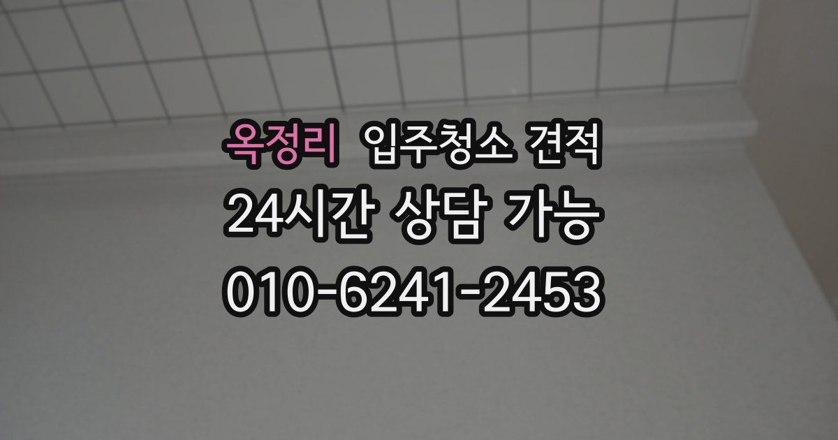 옥정리 입주청소 견적