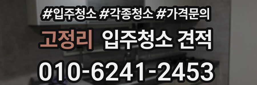 고정리 입주청소 견적