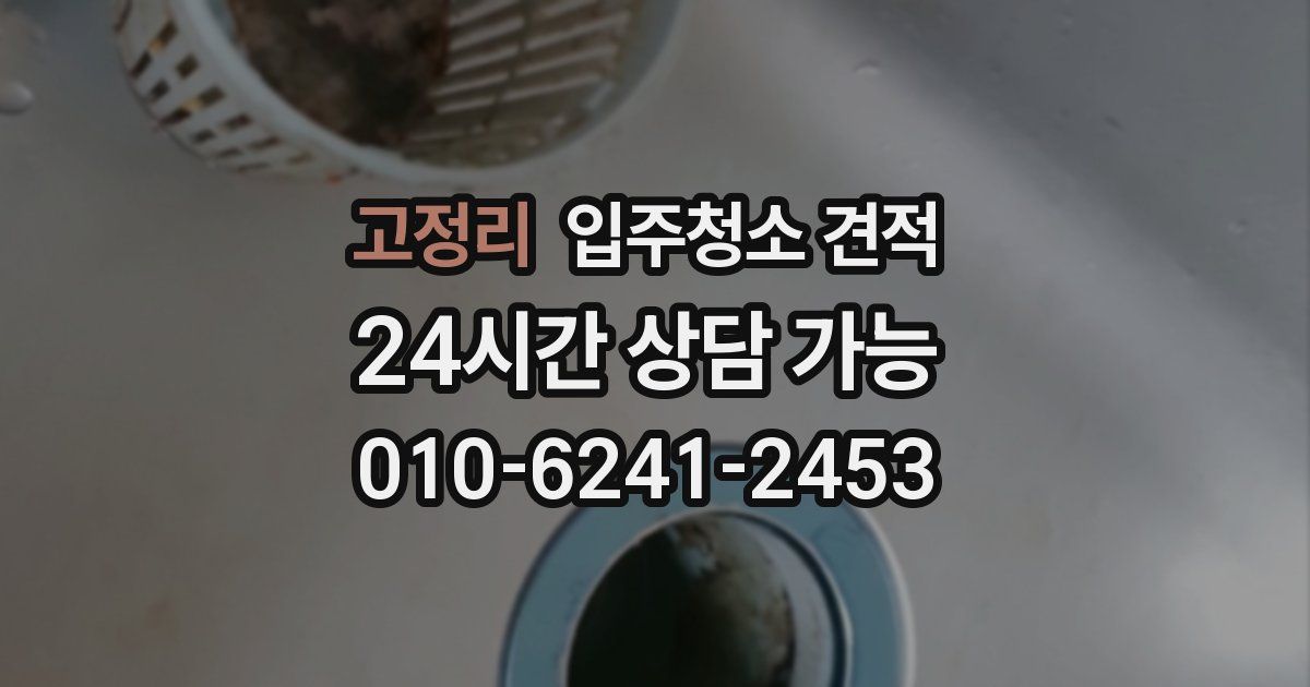 고정리 입주청소 견적