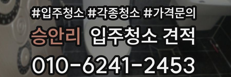 승안리 입주청소 견적