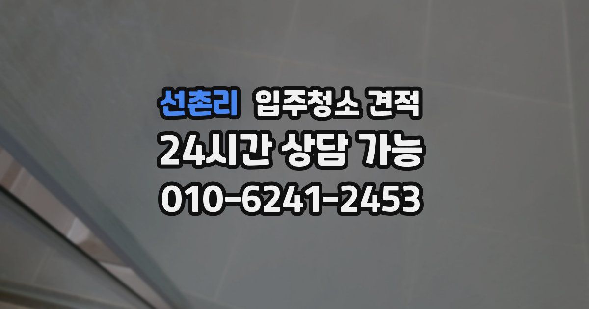선촌리 입주청소 견적