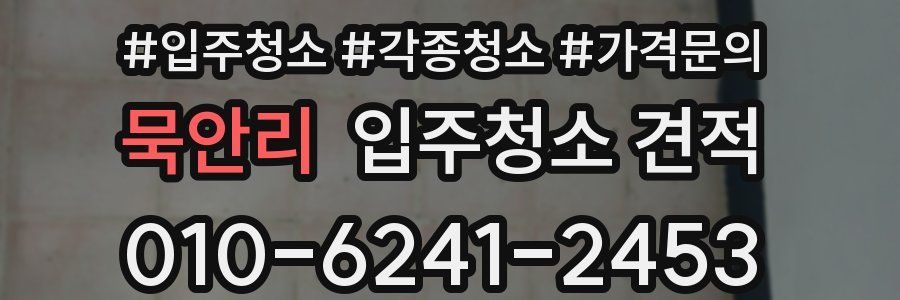 묵안리 입주청소 견적