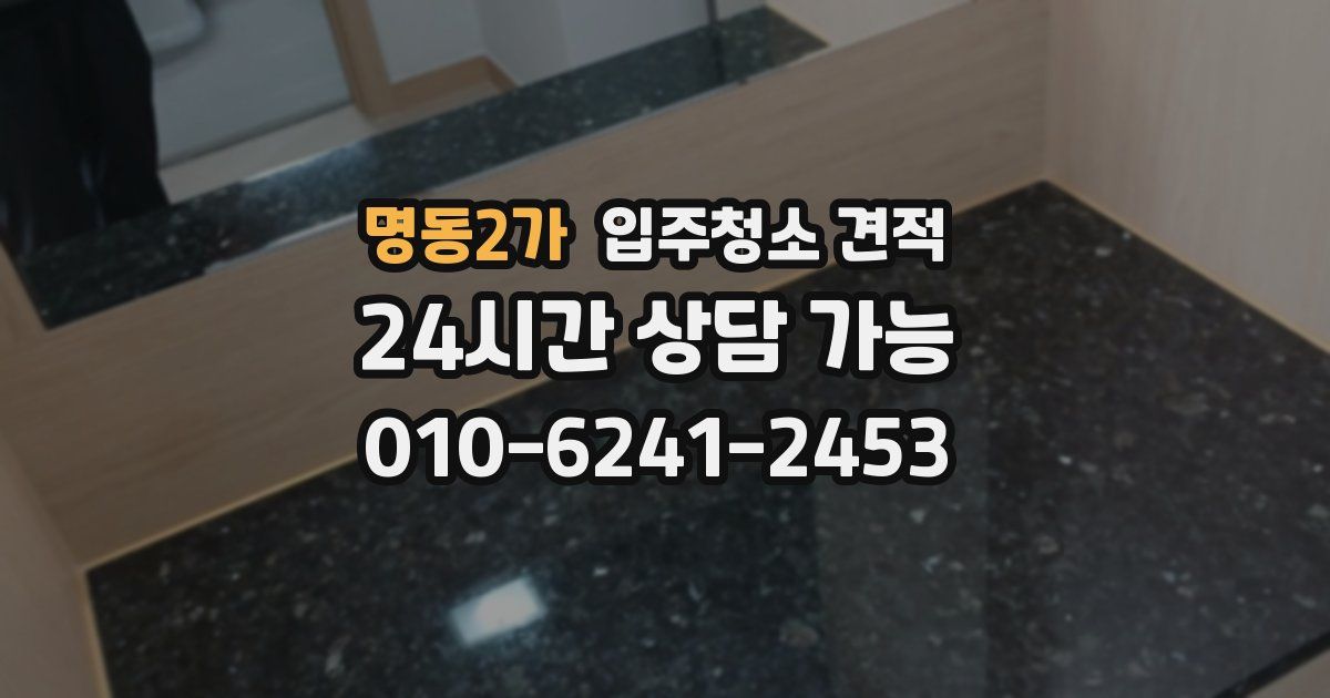 명동2가 입주청소 견적