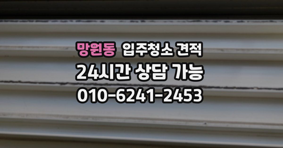 망원동 입주청소 견적