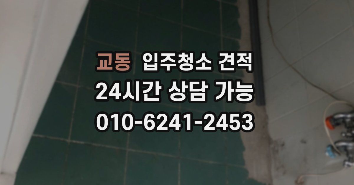 교동 입주청소 견적