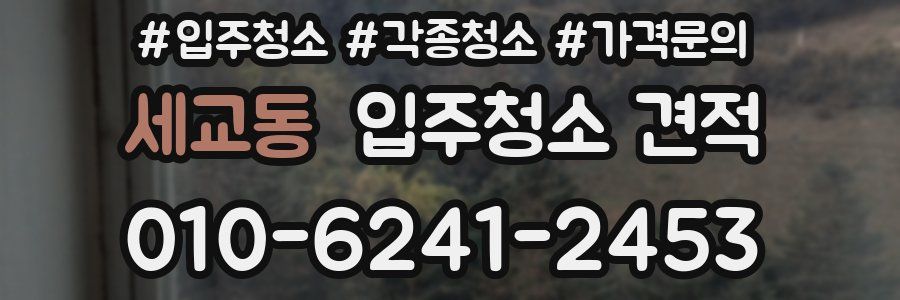 세교동 입주청소 견적
