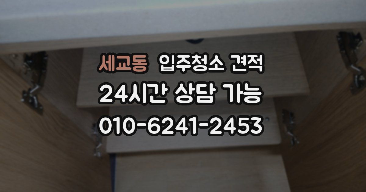 세교동 입주청소 견적