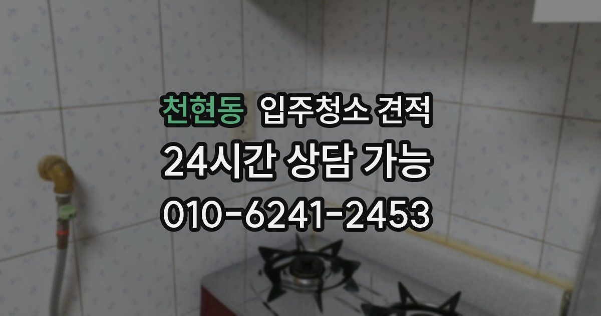 천현동 입주청소 견적