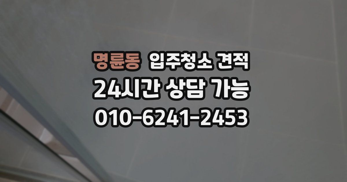 명륜동 입주청소 견적
