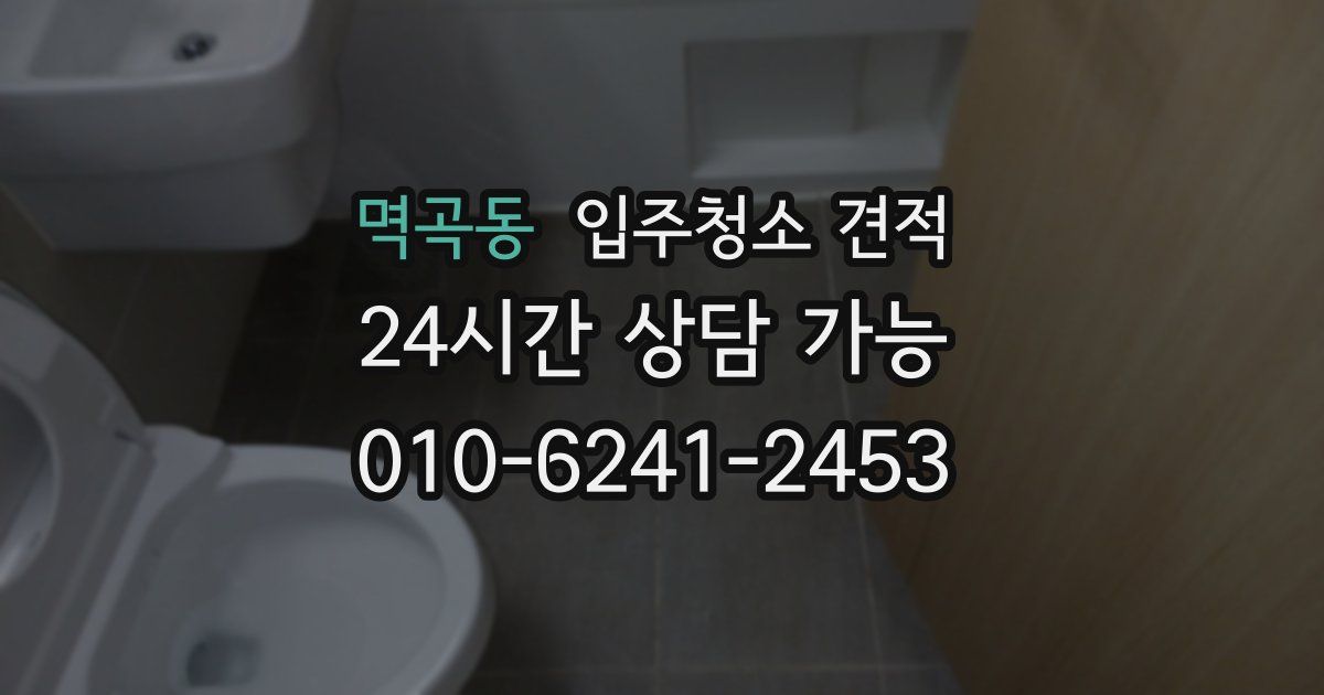 멱곡동 입주청소 견적