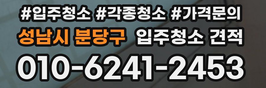 성남시 분당구 입주청소 견적