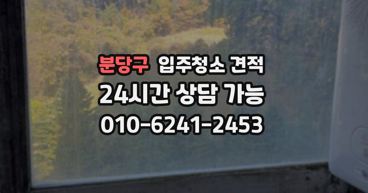 분당구 입주청소 견적