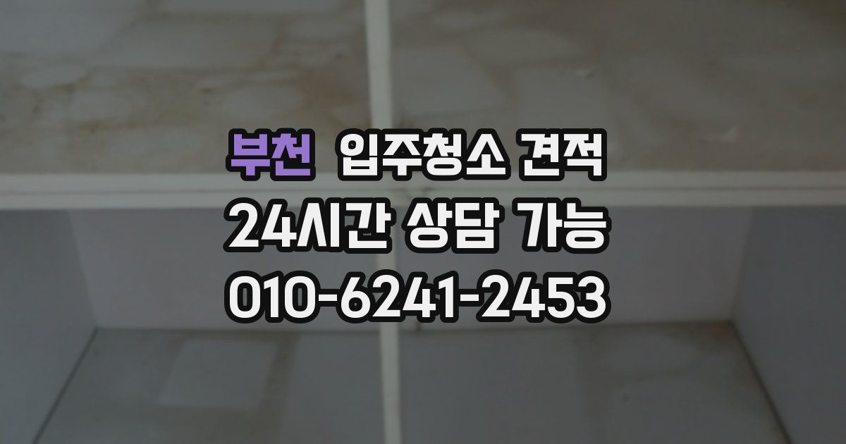 부천 입주청소 견적