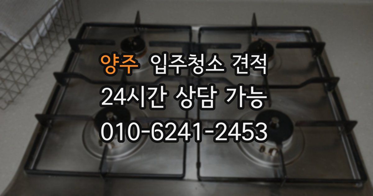 양주 입주청소 견적
