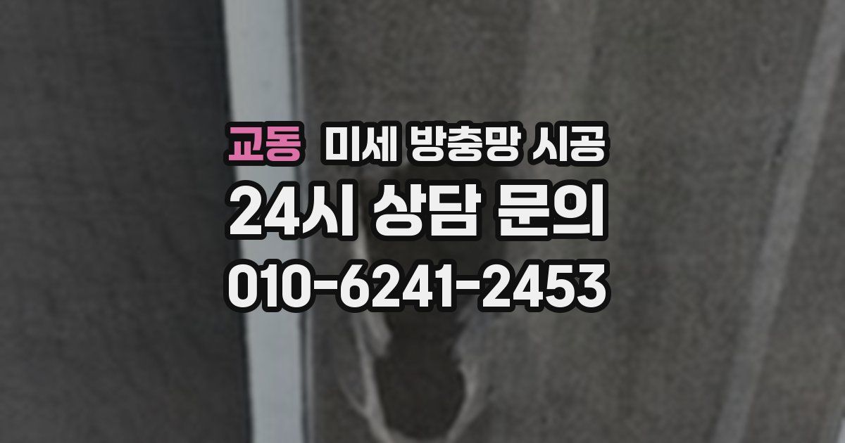 교동 미세 방충망 시공