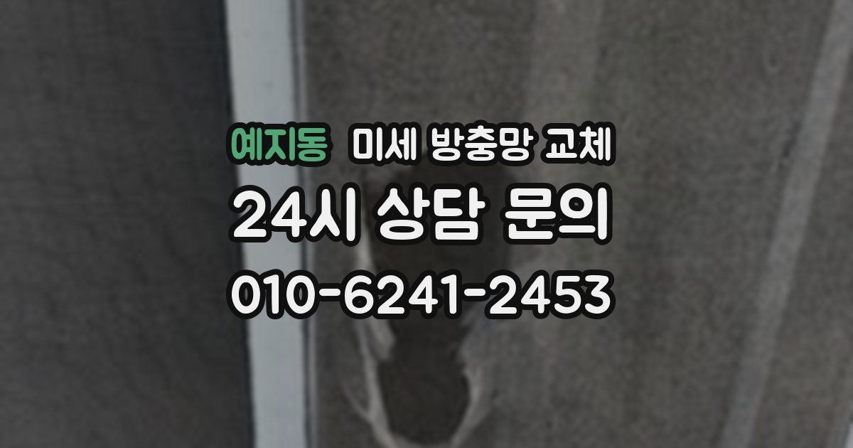 예지동 미세 방충망 교체