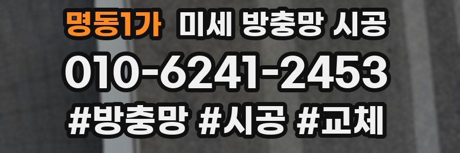 명동1가 미세 방충망 시공