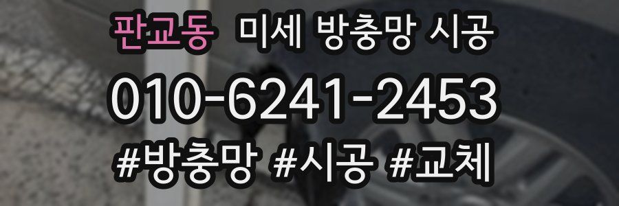 판교동 미세 방충망 시공